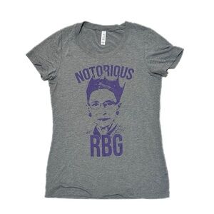 Notorious RBG Gray + Purple Graphic Tee Ruth Bader Ginsberg Crown Portrait